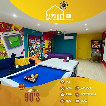 Capsule 90'S - Balneo - Sauna - Flipper - Billard - Netflix - Nintendo Switch & Jeux - Mons Exterior photo